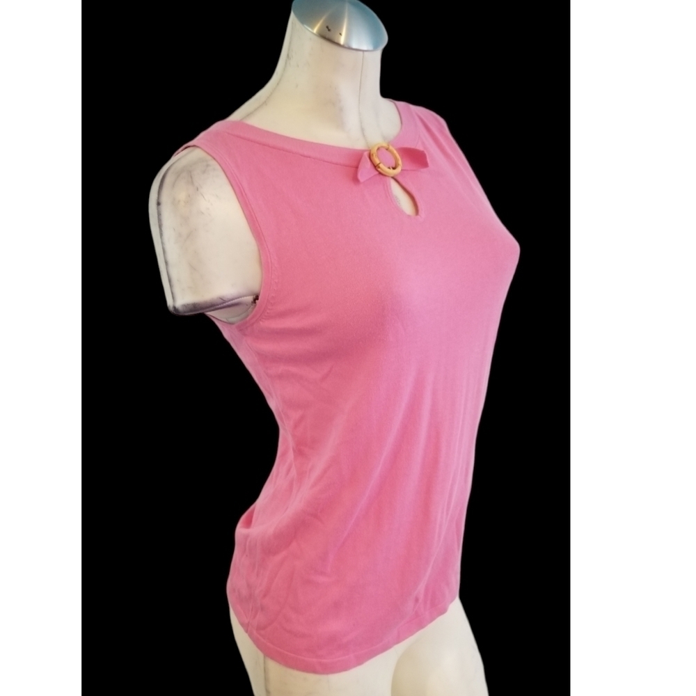3/$25 Talbots Size S Pink Sleeveless Top Knit - Picture 3 of 5